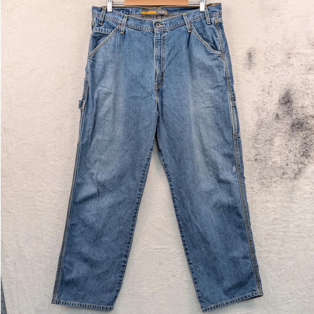 VTG Levi's SilverTab Carpenter Jeans Men's 38x30 Blue Loose Wide Workwear Y2K